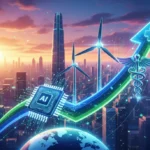 2026 Stock Market Outlook: Growth Sectors for the Next 12 Months Futuristic stock market graph showing upward trend with technology and healthcare symbols