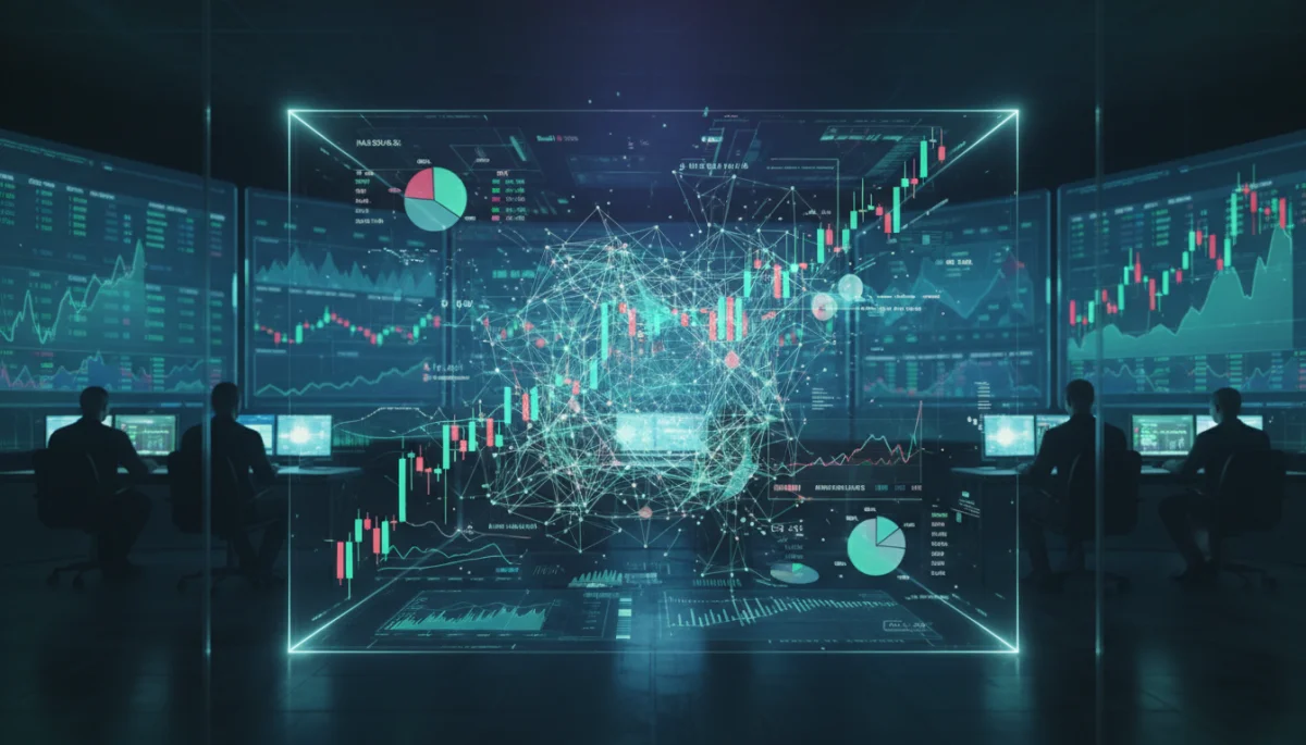 Complex algorithms analyzing market data for algorithmic trading