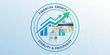 Credit score chart rising with credit builder loan documents