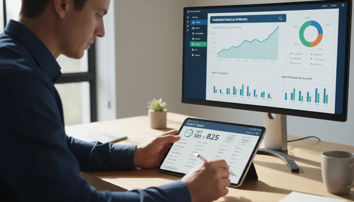 Reviewing credit report for FICO 10 T impact analysis