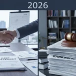 Debt settlement versus bankruptcy comparison, legal documents, negotiation, gavel