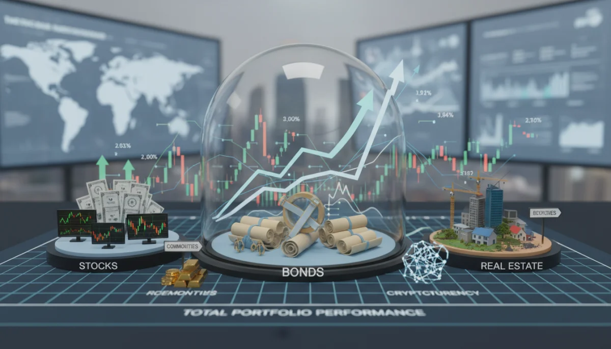 Diversified investment portfolio showing gains and losses for tax harvesting