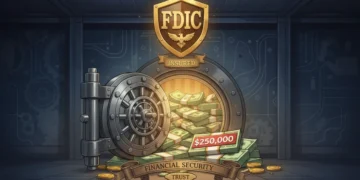 FDIC insurance shield protecting bank deposits up to $250,000
