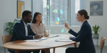 Financial advisor explaining 2026 US tax brackets to a couple