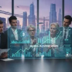 Futuristic interface showing investment data for robo-advisors in 2026