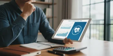 Person planning health savings with digital tablet showing HSA limits for 2026
