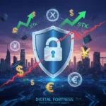 US Investment Fraud in 2026: 7 Red Flags to Protect Your Finances Shield protecting financial symbols from digital threats, representing investment fraud prevention in 2026.
