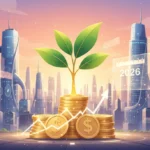 Sapling growing from coins, symbolizing investment growth for beginners in 2026