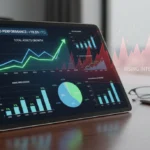 Investment portfolio on tablet with rising interest rate graphs