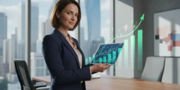 Investor analyzing dividend stock performance on a tablet