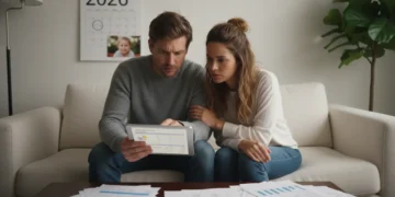 Couple reviewing mortgage documents for 2026 interest rate changes