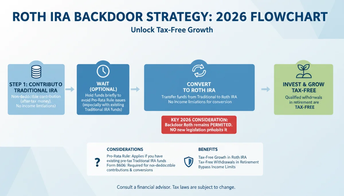 Roth IRA backdoor strategy flowchart