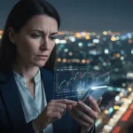 Woman reviewing financial regulations on smartphone to avoid predatory lenders